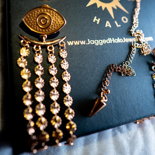 Cleo Evil Eye Tassel Earrings
