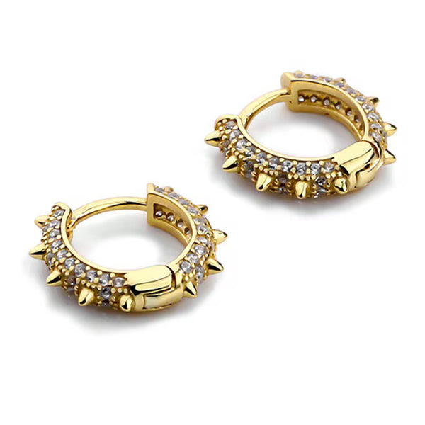 Crystal Spike Mini Huggie Hoop Earrings