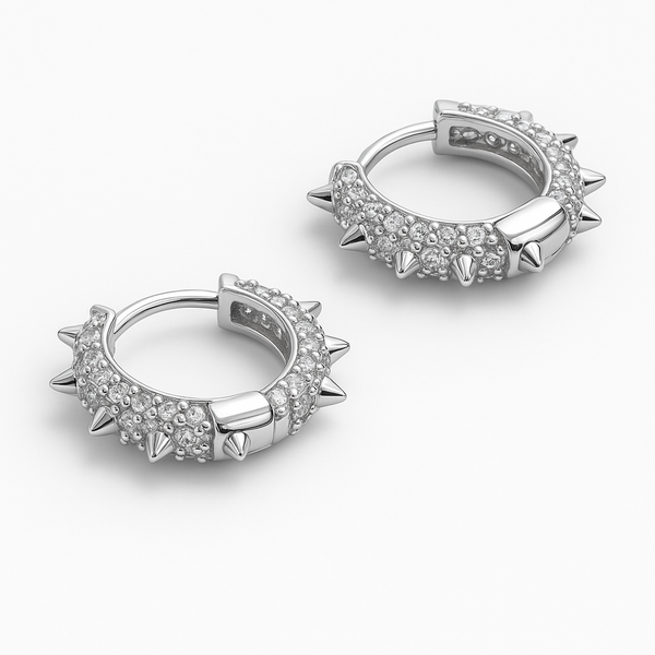 Crystal Spike Mini Huggie Hoop Earrings