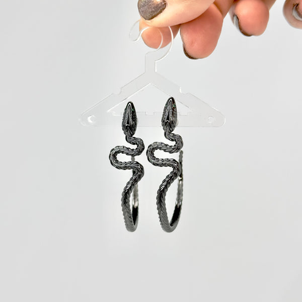 yellow gold reputation snake hoop earrings inspired by taylor swift by jagged halo jewelry