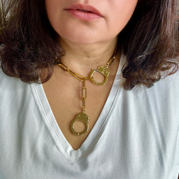 adjustable handcuff necklace