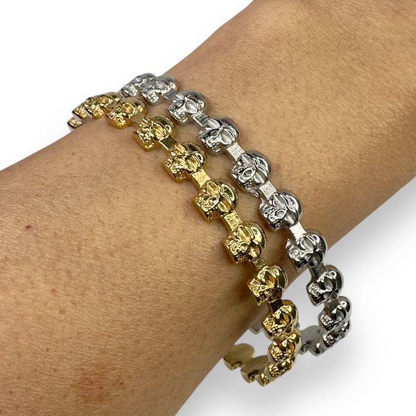 eternity skull bangle by jagged halo jewelry