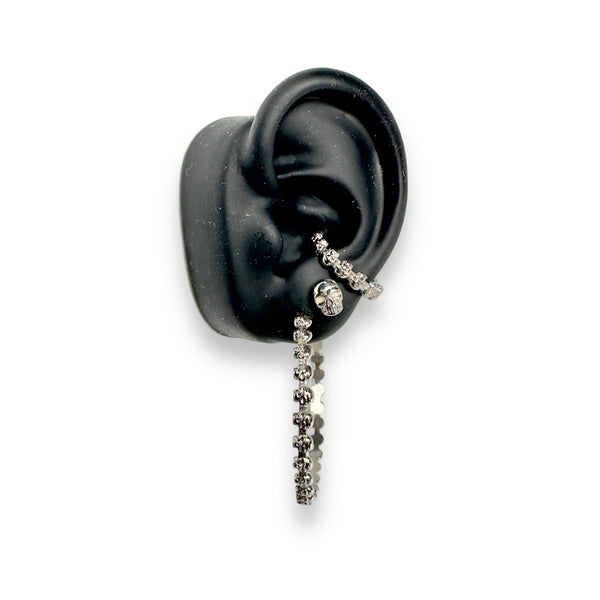 white gold version of the skull stud earrings