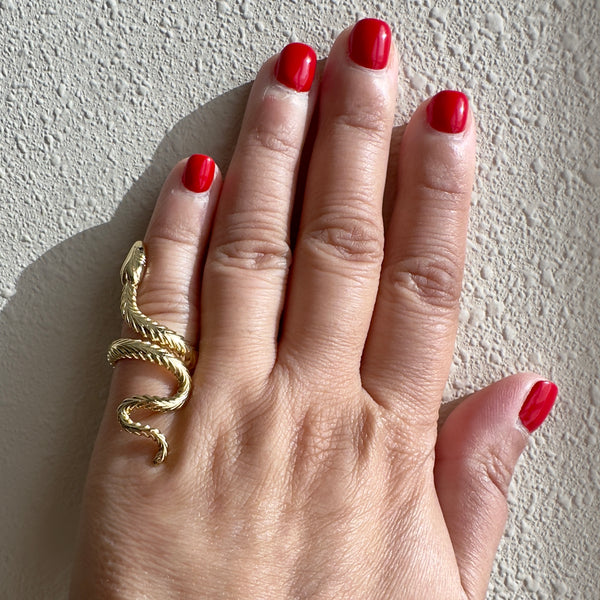 snake serpent ring by jagged halo jewelry
