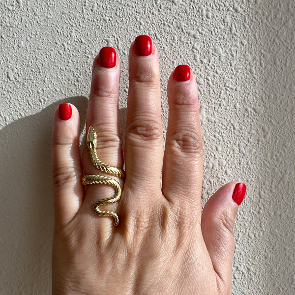 snake serpent ring by jagged halo jewelry