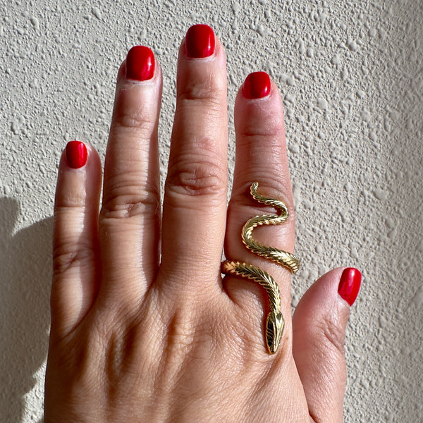 snake serpent ring by jagged halo jewelry