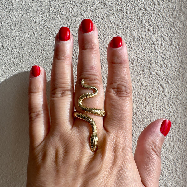 snake serpent ring by jagged halo jewelry