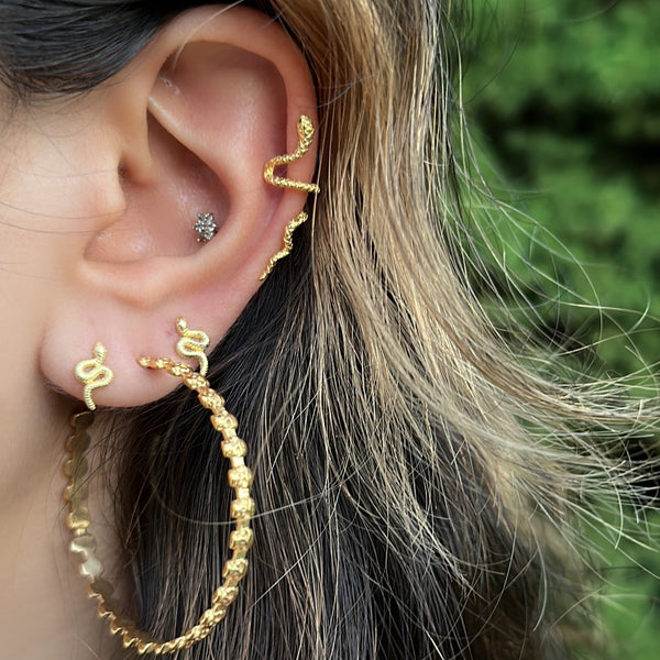 Snake ear cuffs sterling silver by jagged halo jewelry