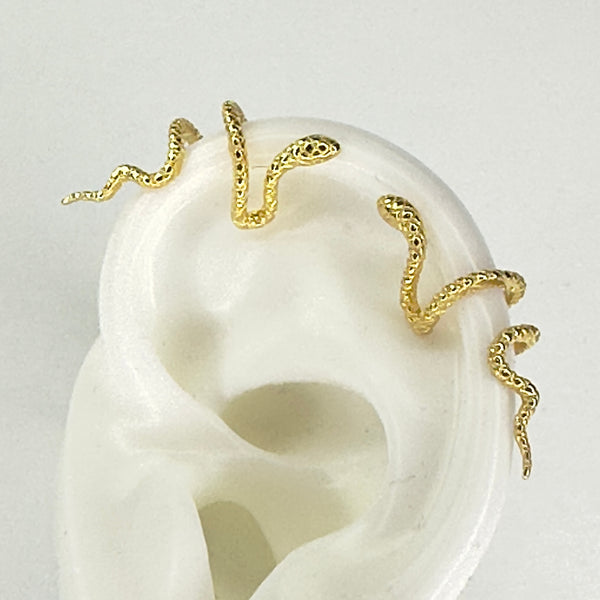 Snake ear cuffs sterling silver by jagged halo jewelry