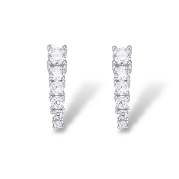 white gold diamond spike stud earrings