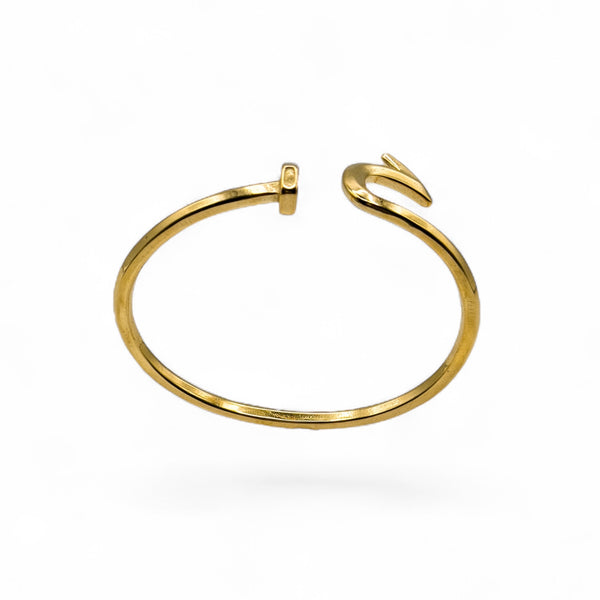 Gold bracelet on a white background