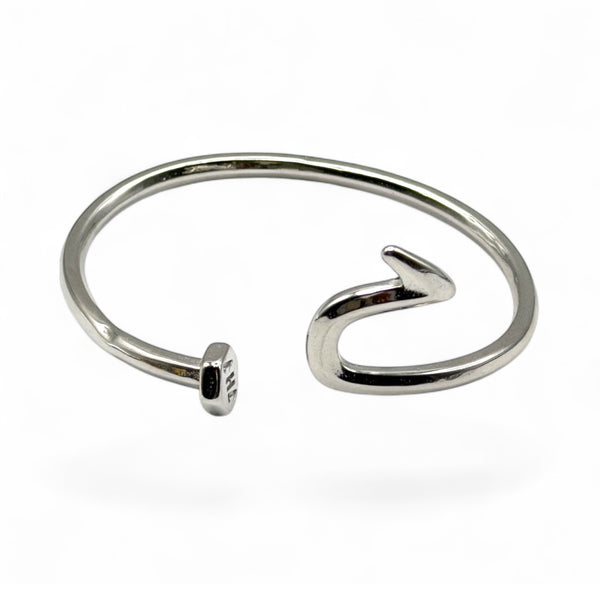 Silver bracelet on a white background