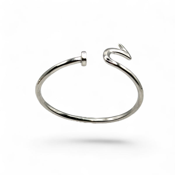 Silver bracelet on a white background