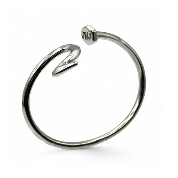 Silver bracelet on a white background