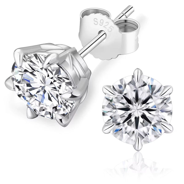 Diamond Claw Stud Earrings