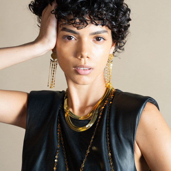 Cleo Evil Eye Tassel Earrings