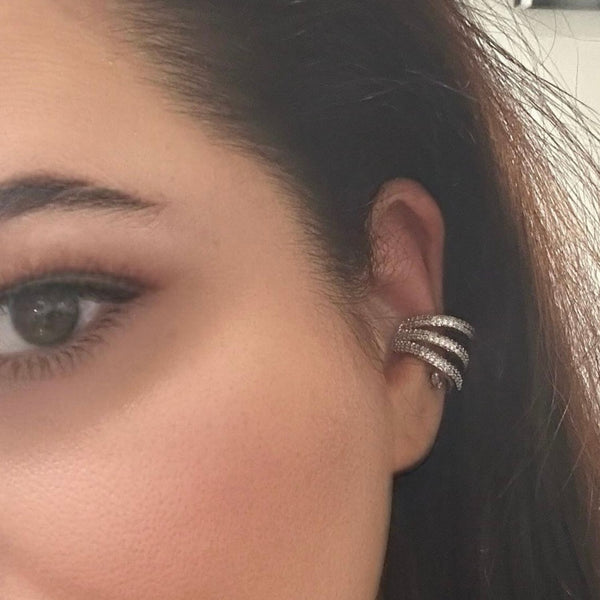 Triple Row Pave Ear Cuff