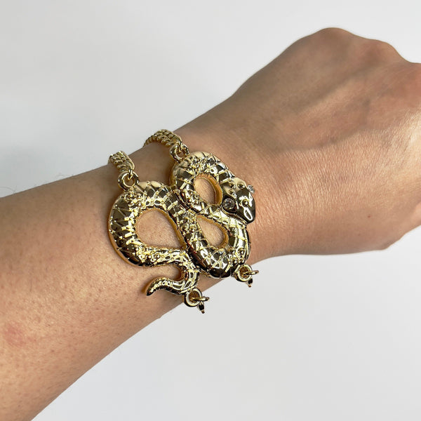 Serpent Bracelet Bracelets Jagged Halo Jewelry 18K Yellow Gold Filled