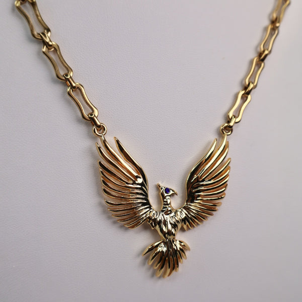 Golden Phoenix Pendant Necklace