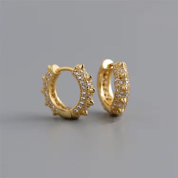 Crystal Spike Mini Huggie Hoop Earrings