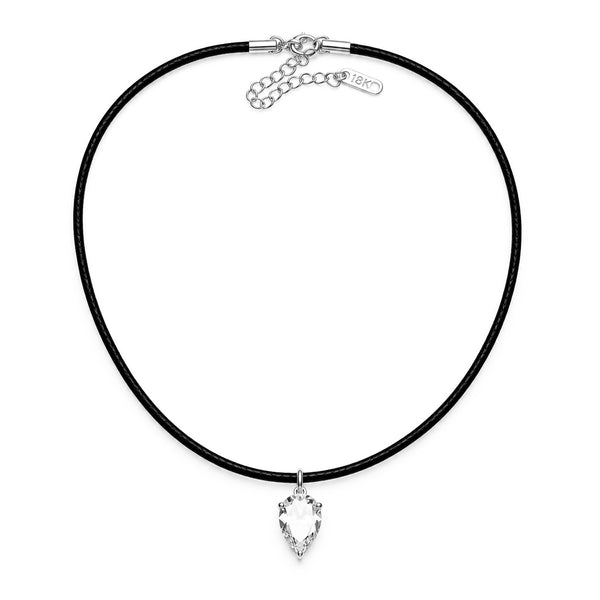 Bombshell Pear CZ Faux Leather Choker