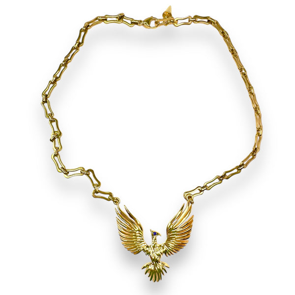 Golden Phoenix Pendant Necklace