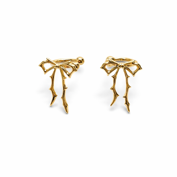 carrie bow ear cuffs by jagged halo jewelry in yellow gold