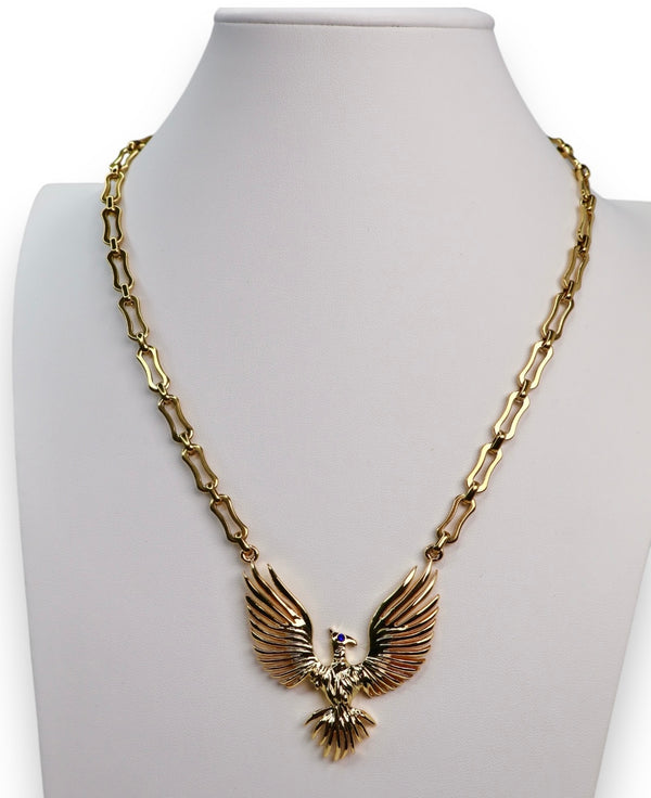 Golden Phoenix Pendant Necklace