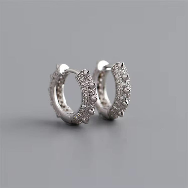 Crystal Spike Mini Huggie Hoop Earrings