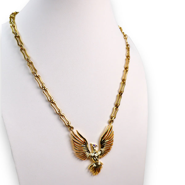 Golden Phoenix Pendant Necklace