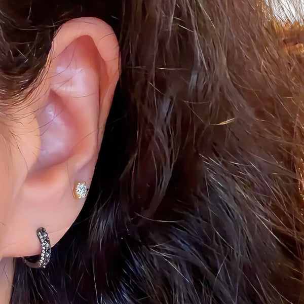 Crystal Spike Mini Huggie Hoop Earrings