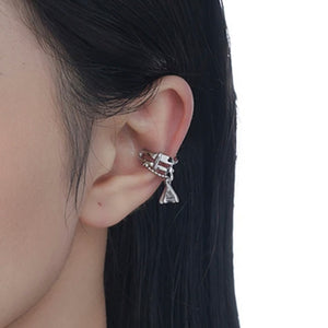 sterling silver ear cuff with diamond drop by jagged halo jewelry 