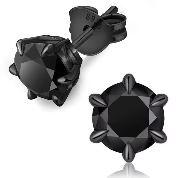 Black Moissanite Stud Earrings