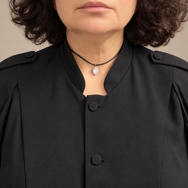Bombshell Pear CZ Faux Leather Choker