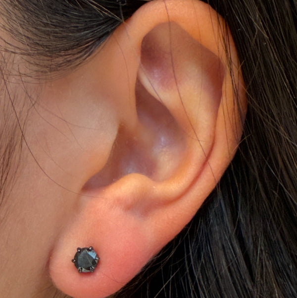 Black Diamond Stud Earrings