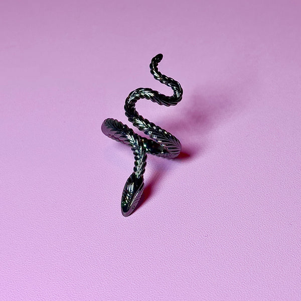 black snake serpent ring by jagged halo jewelry 