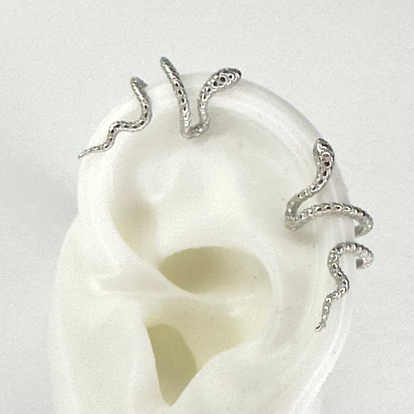 Snake ear cuffs sterling silver by jagged halo jewelry 