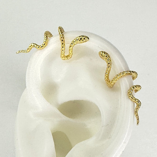 Snake ear cuffs sterling silver by jagged halo jewelry 