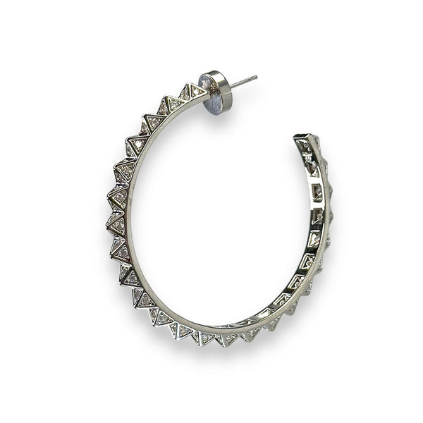 Ayla Hoop Earrings Earrings Jagged Halo Jewelry Gunmetal Gray
