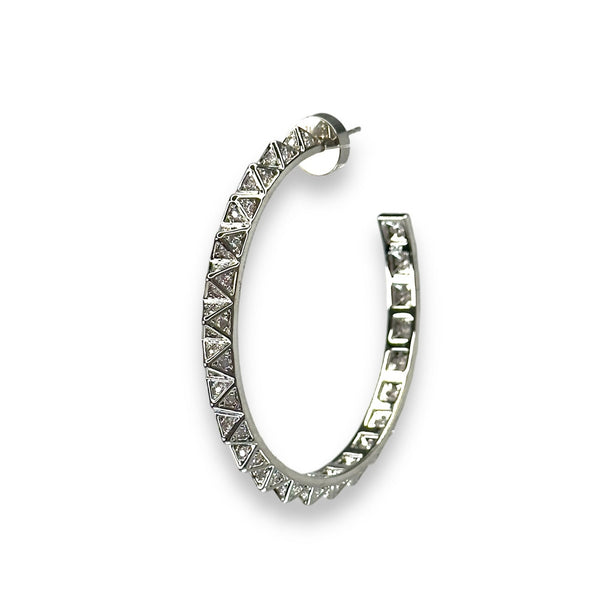 Ayla Hoop Earrings Earrings Jagged Halo Jewelry Gunmetal Gray