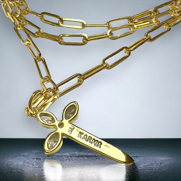 Karma Dagger Layered Necklace