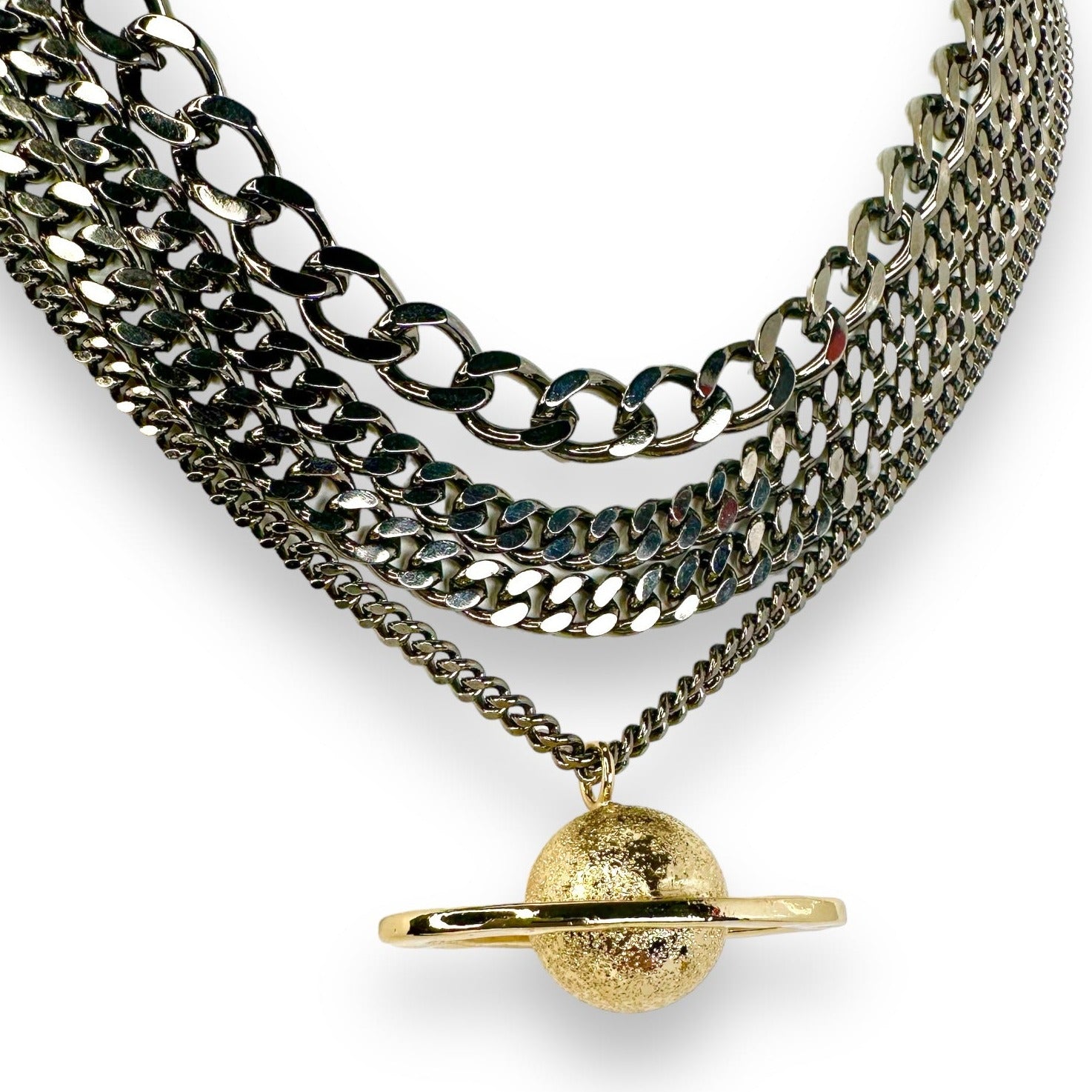 Rack Jack Y2K Charm Pendant Gold Necklace - Saturn : Amazon.in: Jewellery