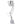 Silver earring with a teardrop-shaped gem on a white background