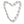 Silver chain necklace forming a heart shape on a white background