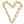 Gold chain forming a heart shape on a white background