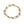 Gold chain bracelet on a white background