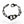 Black chain with handcuffs on a white background
