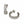 Silver hoop earrings with clear gemstones on a white background