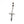 Silver cross pendant charm with clear gemstones on a white background