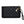 Black wallet with gold clasp and strap on a white background